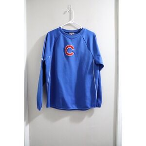 Majestic Chicago‎ Cubs Pullover Long Sleeve Athletic Shirt Blue size XL